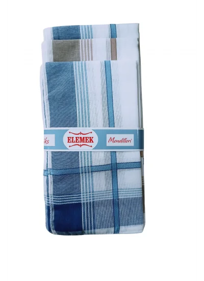 Elemek Erkek Çizgili Mendil 12 adet 39x39 cm