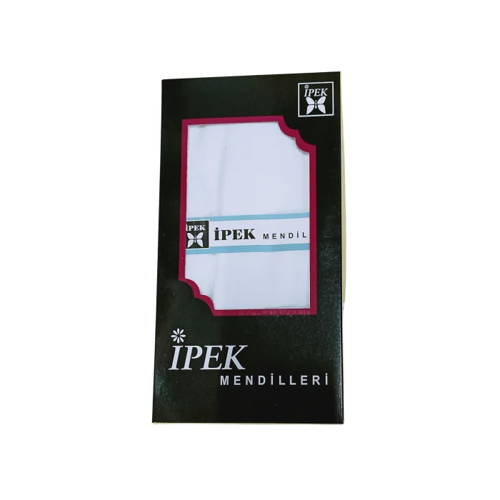 İpek Erkek Beyaz Kutulu Mendil 12 Adet 42x42 cm