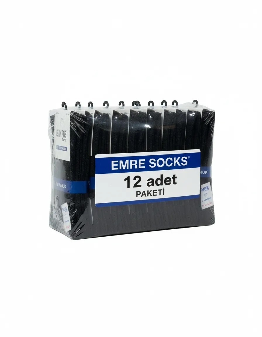 Emre Erkek Dikişsiz Çorap 100% Pamuk - 12 ADET