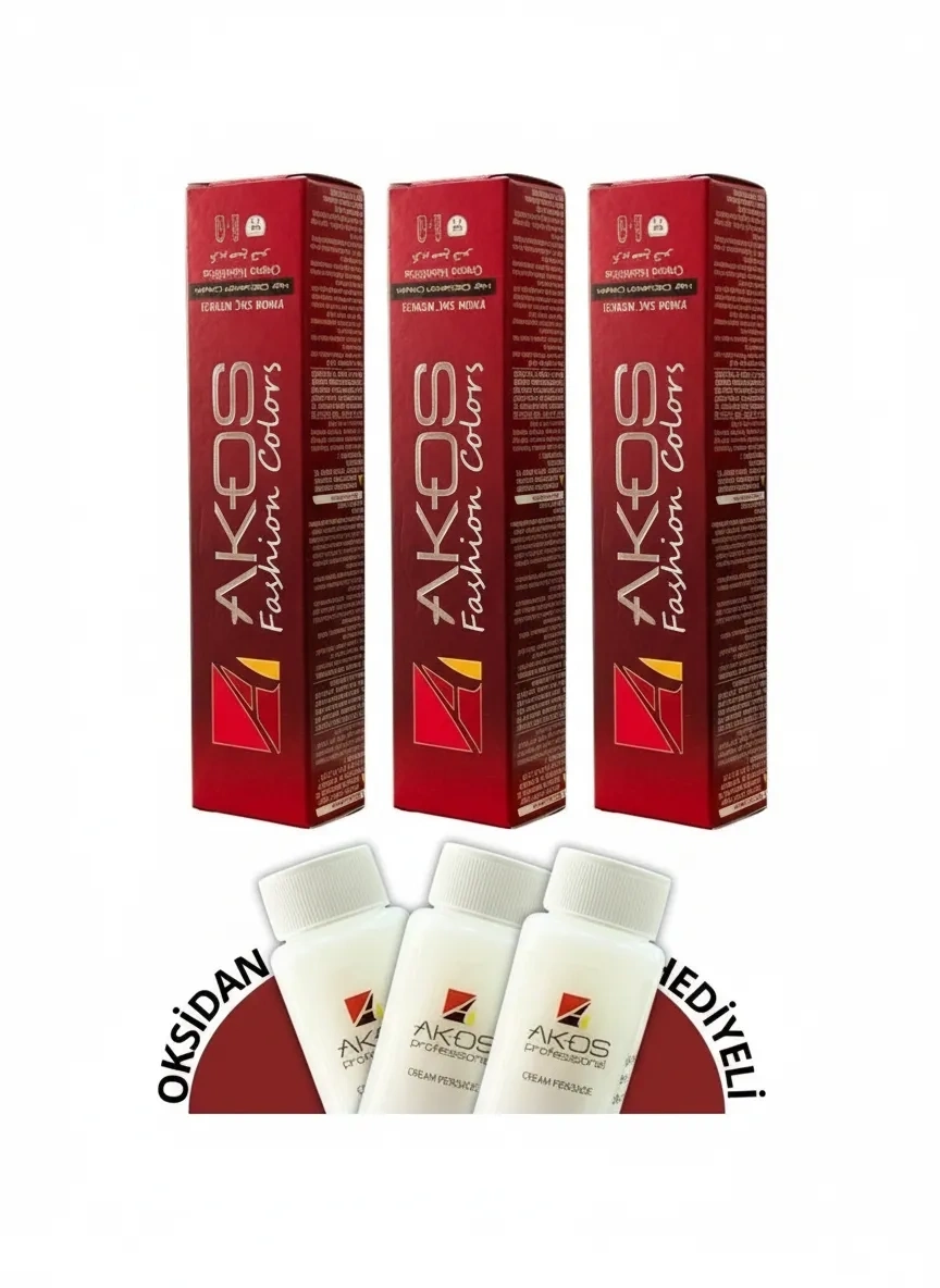 Akos 6.11 Koyu Kumral Yoğun Tüp Küllü Saç Boyası 60 ML ( 3 Adet Boya+ 3 Adet Oksidan)