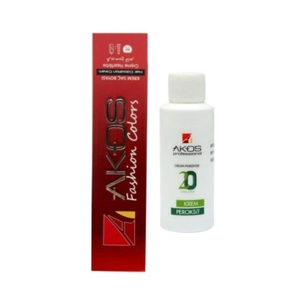 Akos Boya Koyu Orta Küllü Kumral 7.1 Tüp Boya 60 Gr+ Akos 20 Volüm Oksidan 60 ML