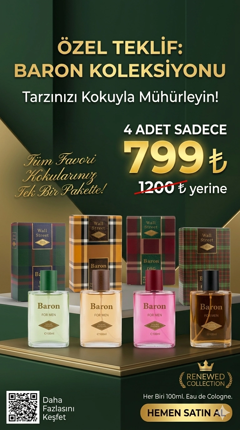 BARON Wall Street DSG , Brown, IVO, NCT 2026 4 lü Erkek EDC Erkek Parfüm Seti 4X 100 ml