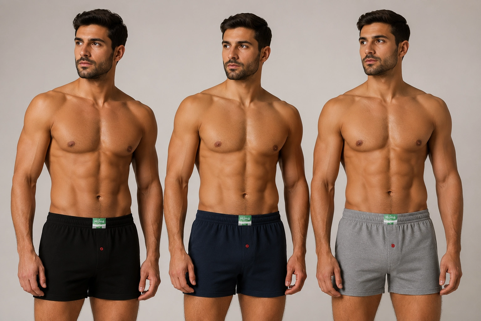 Huma One Erkek Havlu Bel Düz Boxer 3 lü