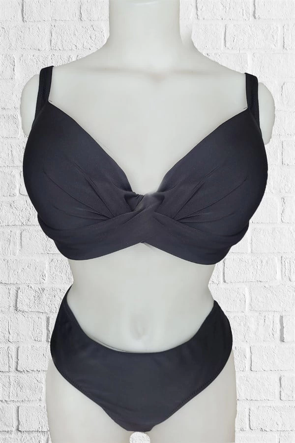 Mila Kaplı Toparlayıcı Bikini 2512 Siyah 46