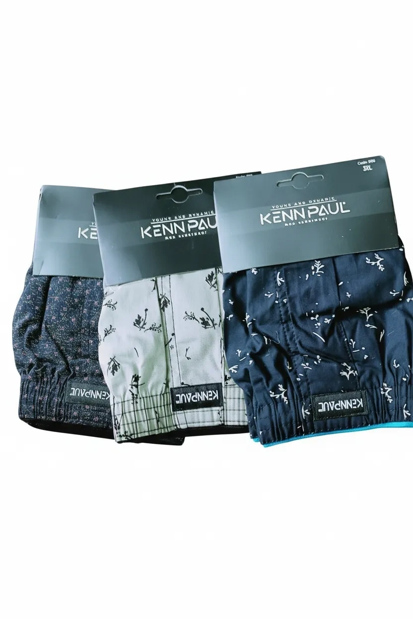 Kenn Paul Desenli Poplin Erkek Boxer 3 Adet