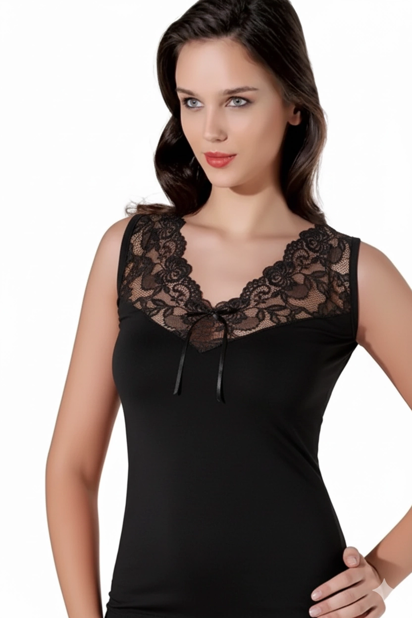 Şahinler Dantelli V Yaka Atlet B398