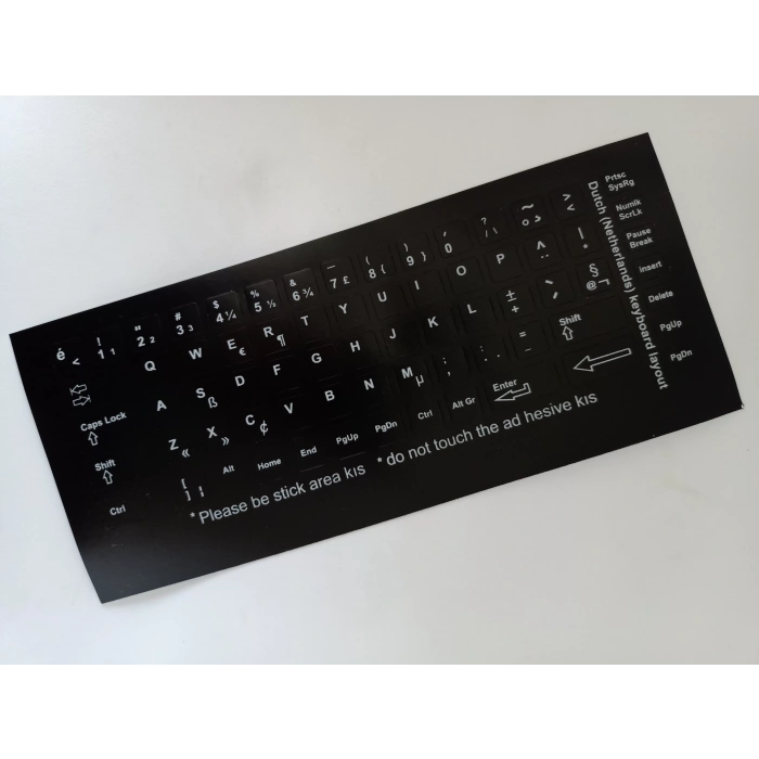 Hollanda Dili Klavye Etiketi Sticker Çıkartma Harf