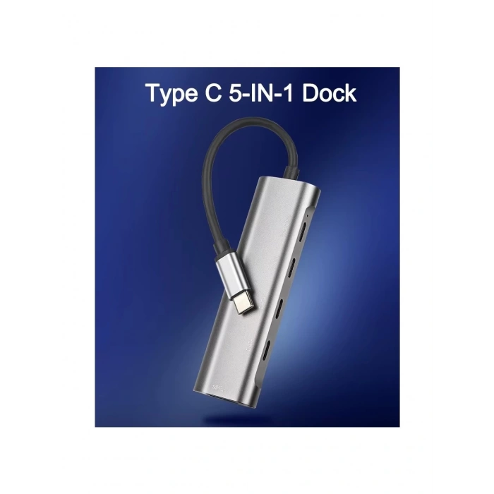 Brs Type-C Çoklayıcı Hub - USB C Hub 5 Port Usb-C 3.0 Pd 60W Macbook Için Uyumlu 5 Port Usb-C Hub