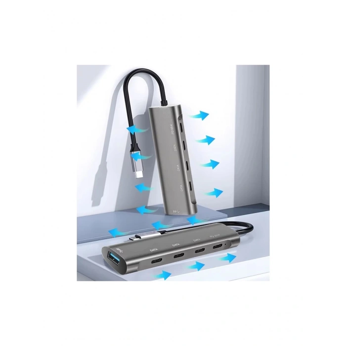 Brs Type-C Çoklayıcı Hub - USB C Hub 5 Port Usb-C 3.0 Pd 60W Macbook Için Uyumlu 5 Port Usb-C Hub