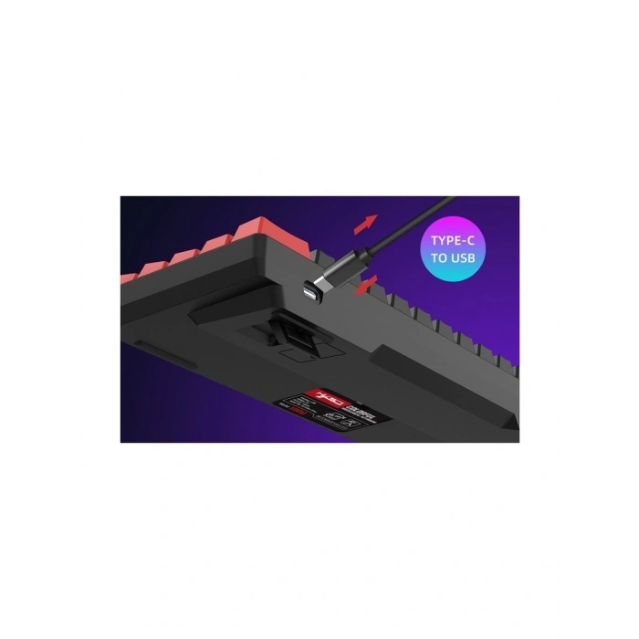 Mini Gaming Mekanik Rgb Klavye Blue Switch - Siyah Kırmızı