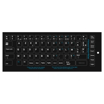 Brs Fransızca Klavye Sticker, Notebook ve Pc Uyumlu Siyah