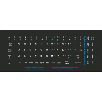 Brs İngilizce Klavye Sticker, Notebook ve Pc Uyumlu Siyah