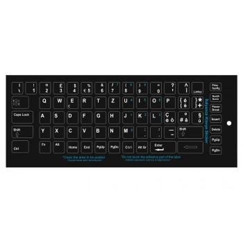 Brs İtalyanca Klavye Sticker, Notebook ve Pc Uyumlu Siyah