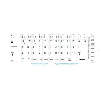 Brs Türkçe Q Klavye Etiketi Laptop Pc Sticker Beyaz