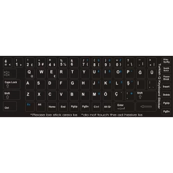 Brs Türkçe Q Klavye Etiketi Laptop Pc Sticker Siyah