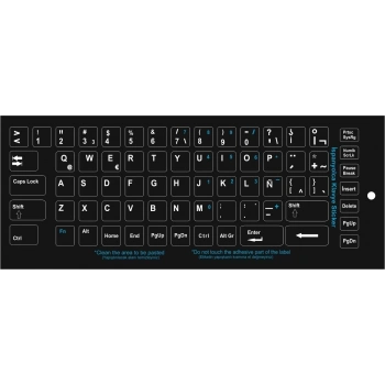 Brs Ispanyolca Klavye Sticker, Notebook ve Pc Uyumlu Siyah