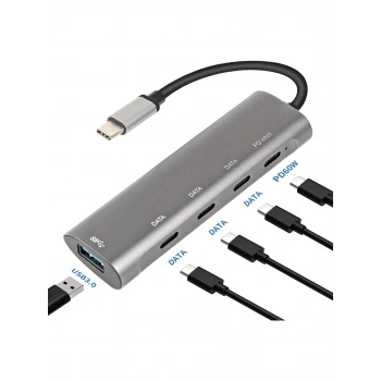 Brs Type-C Çoklayıcı Hub - USB C Hub 5 Port Usb-C 3.0 Pd 60W Macbook Için Uyumlu 5 Port Usb-C Hub