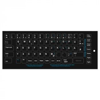 Almanca Klavye Etiketi Çıkartma Harf Sticker Pvc Almanca