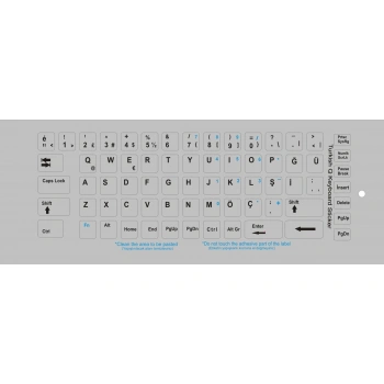 Brs Türkçe Q Klavye Etiketi Sticker Laptop ve Pc Uyumlu Sticker - Gri
