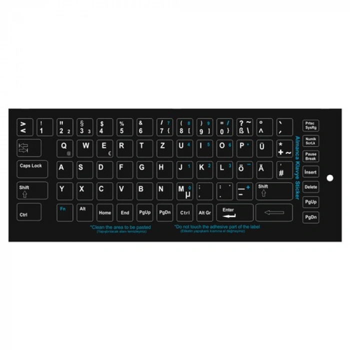 Almanca Klavye Etiketi Çıkartma Harf Sticker Pvc Almanca