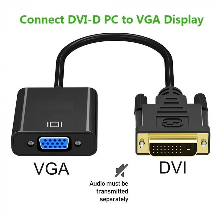 DVI-D to VGA 24+1 Dvi-d dijital - Vga Aktif Dönüştürücü -DVİ ERKEK (24+1) TO VGA DİŞİ DÖNÜŞTÜRÜCÜ