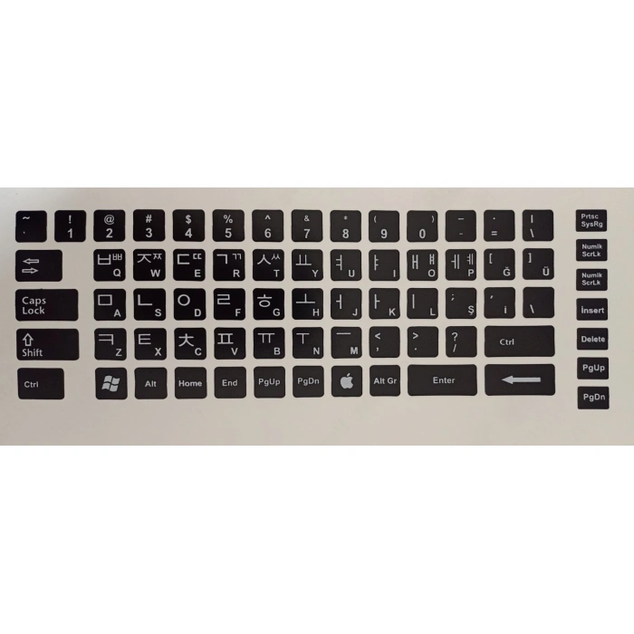 Brs Korece Klavye Sticker, Korece Klavye Etiketi, Notebook ve Pc Uyumlu