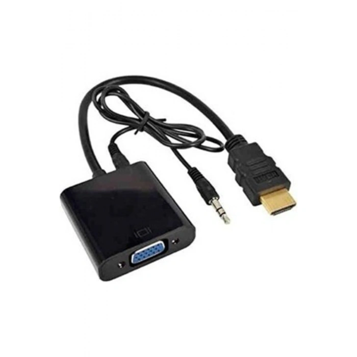 Ses Destekli Hdmı To Vga Dönüştürücü Adaptor Çevirici Adaptor Kulaklık Monitör Tv Led Uydu