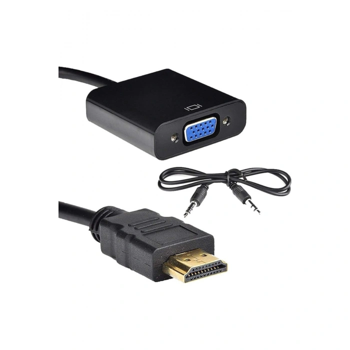 Ses Destekli Hdmı To Vga Dönüştürücü Adaptor Çevirici Adaptor Kulaklık Monitör Tv Led Uydu