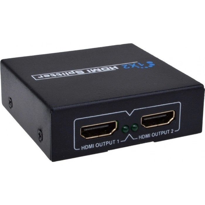 2 Port Splitter Hdmı V14 Destekli Adaptörlü Hdmı Splitter
