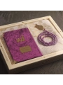 64 Sayfa Mor Kadife Yasin + İnci Tesbih + Kutulu Seccade