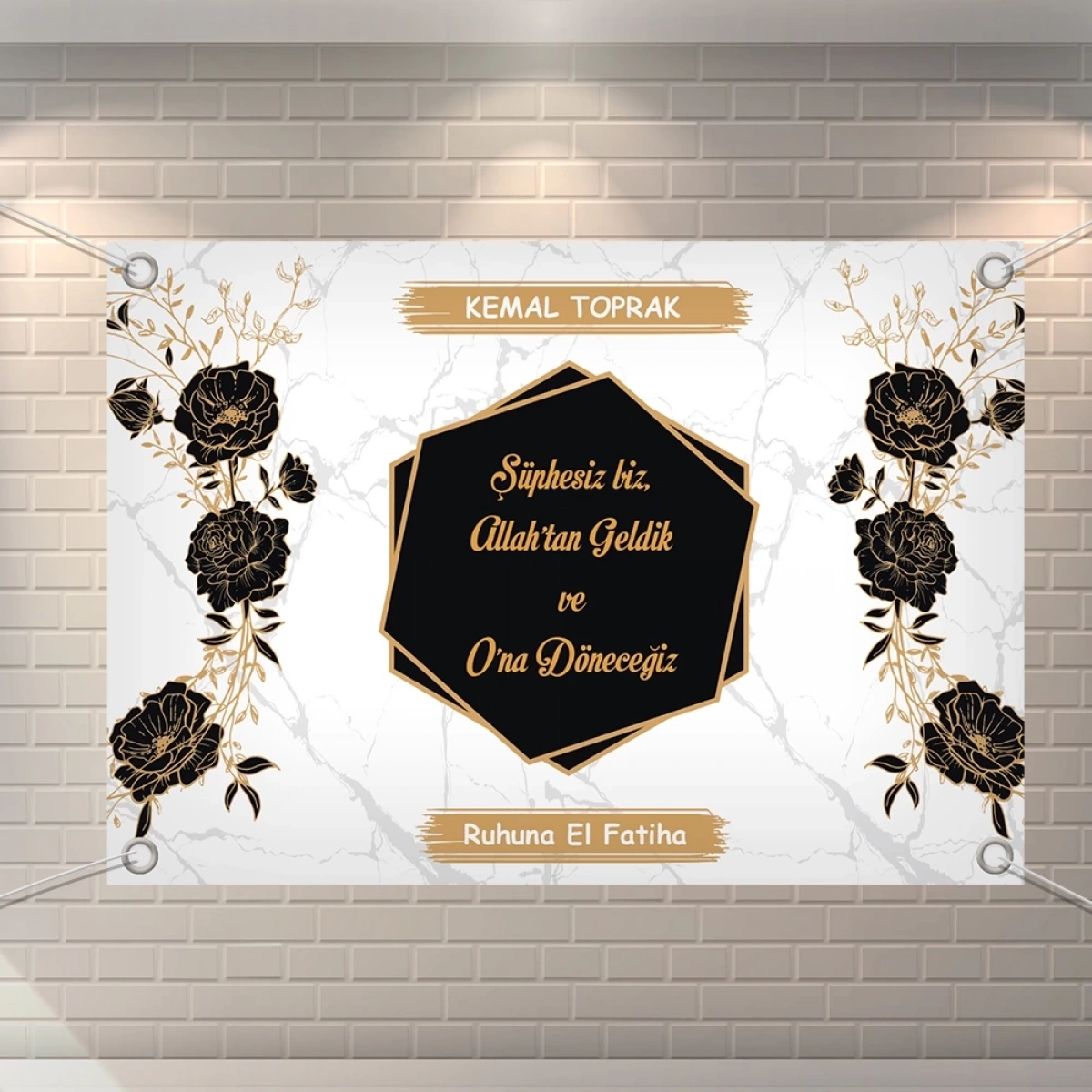 Altıgen Siyah Model Branda Afiş 70 x 100 cm