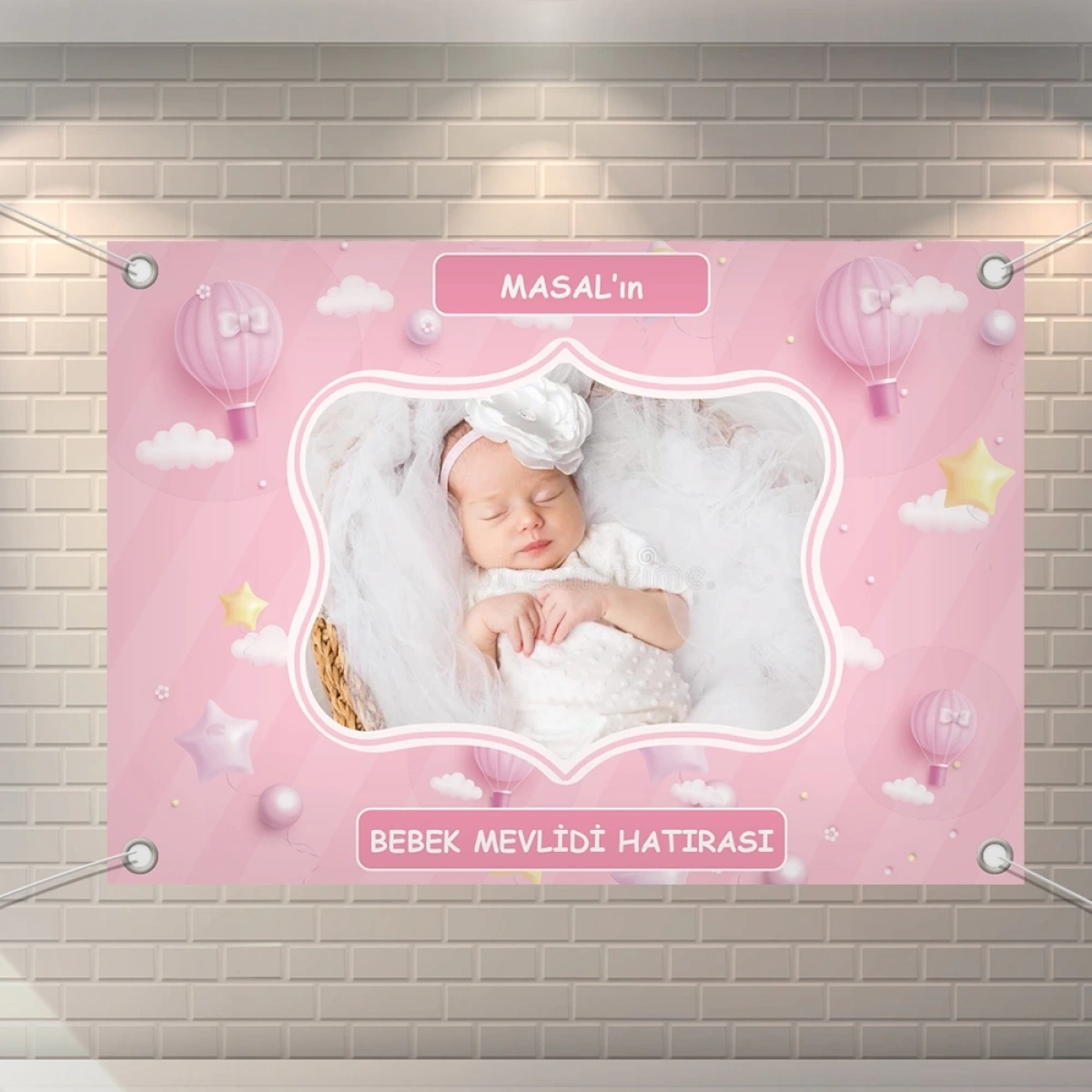 Balon Pembe Model Branda Afiş 70 x 100 cm