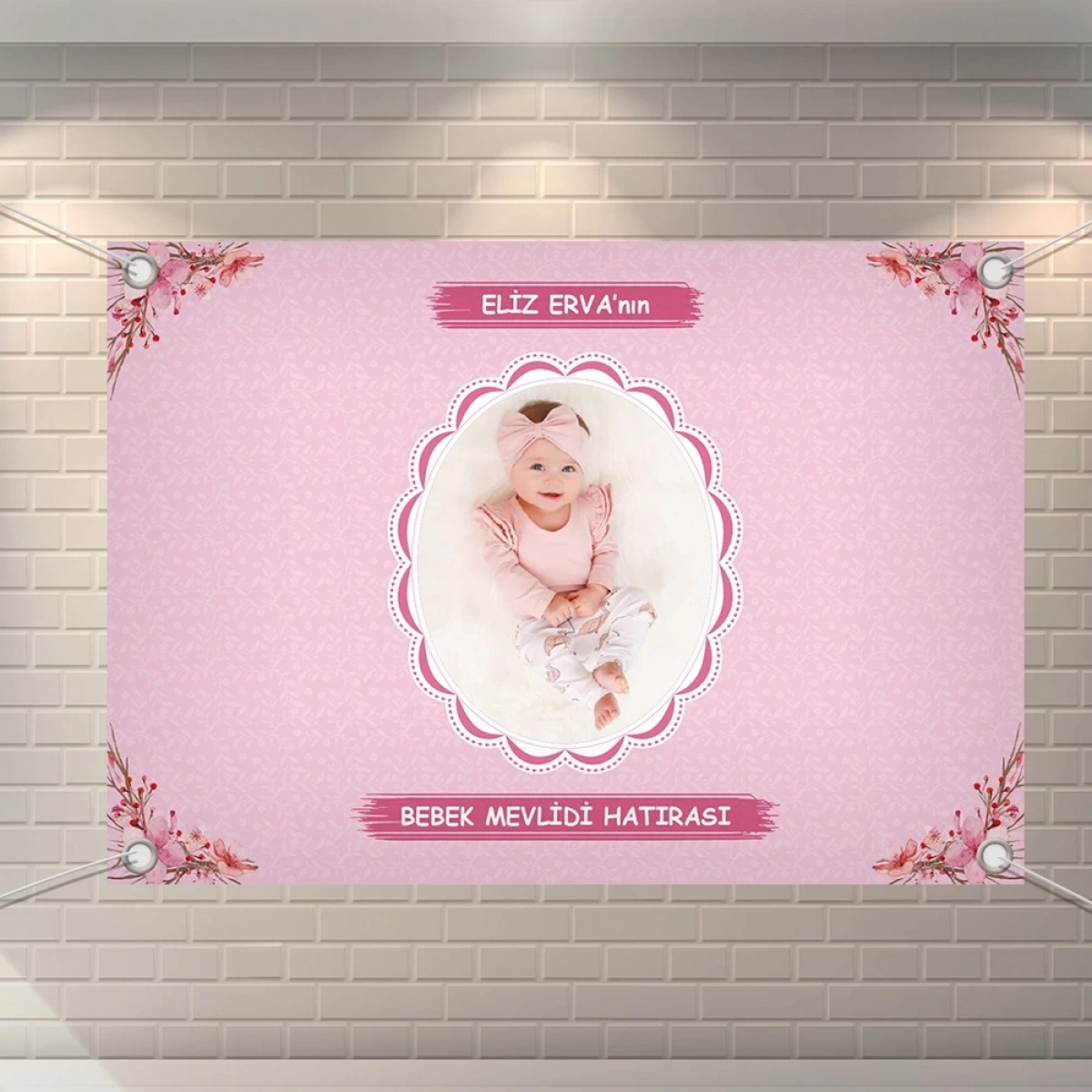 Çiçek Pembe Model Branda Afiş 70 x 100 cm