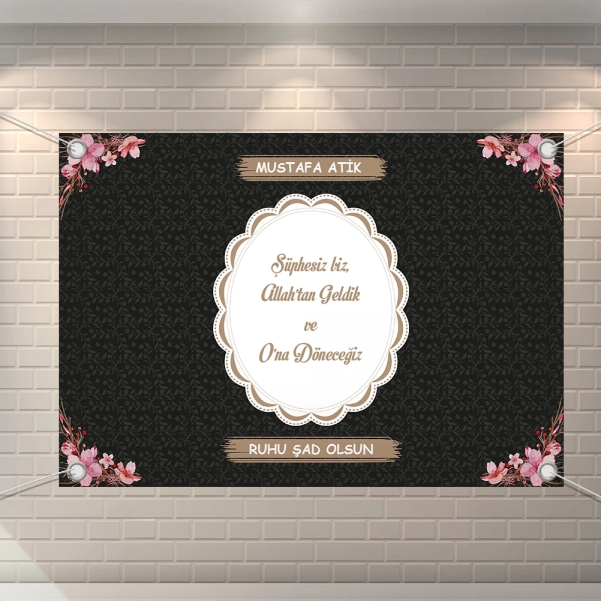 Çiçek Siyah Model Branda Afiş 70 x 100 cm