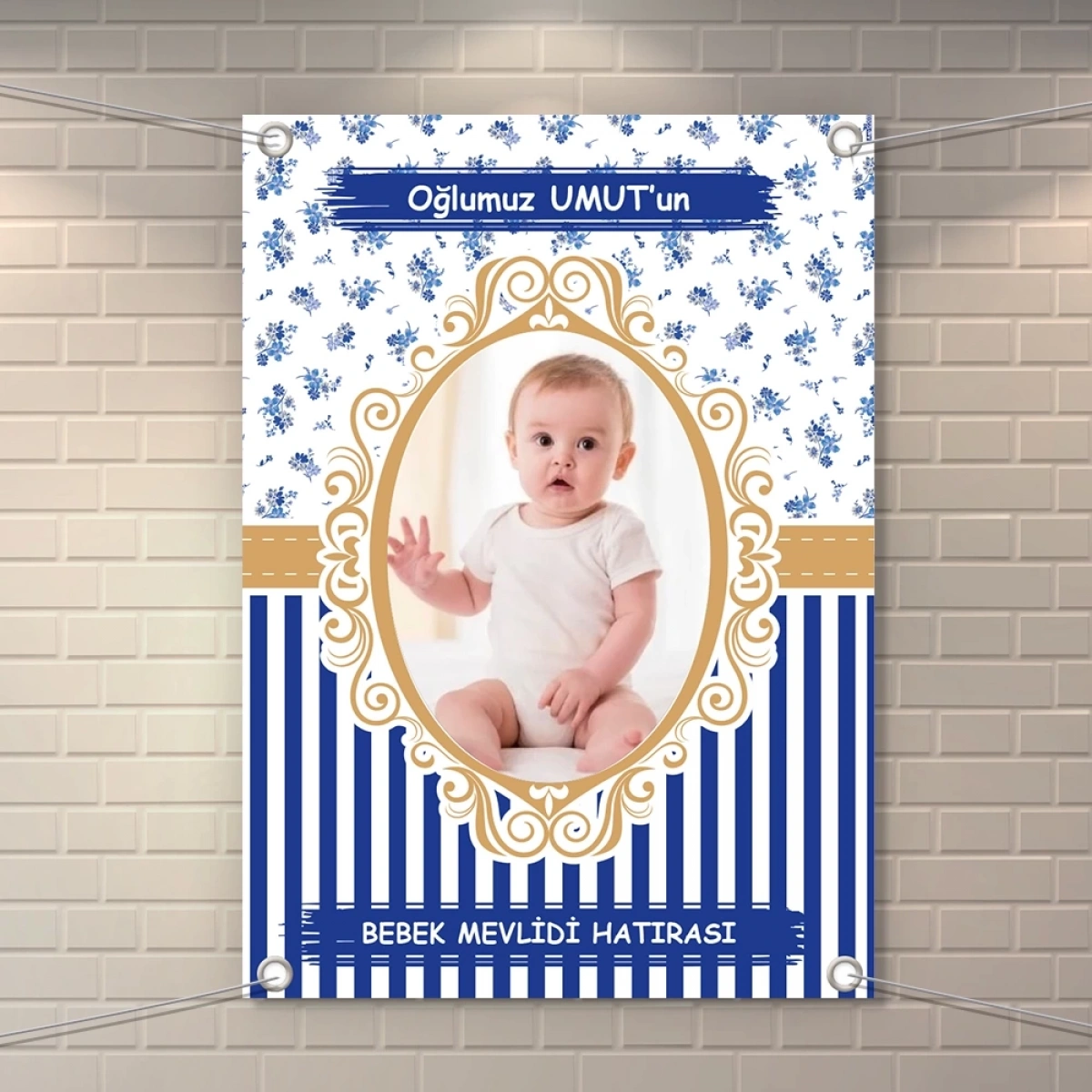 Çizgi Lacivert Model Branda Afiş 50 x 70 cm