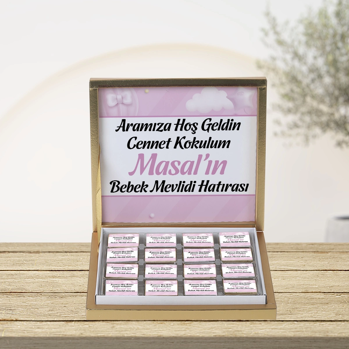 64 Sayfa Balon Pembe 48li Gold Kutu Çikolata