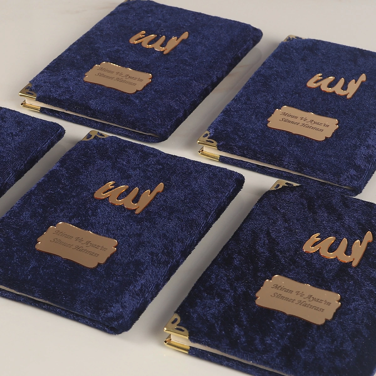 64 Sayfa Lacivert Kese ve İnci Tesbihli Kadife Yasin