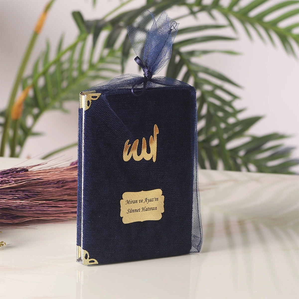 64 Sayfa Lacivert Keseli Kadife Yasin