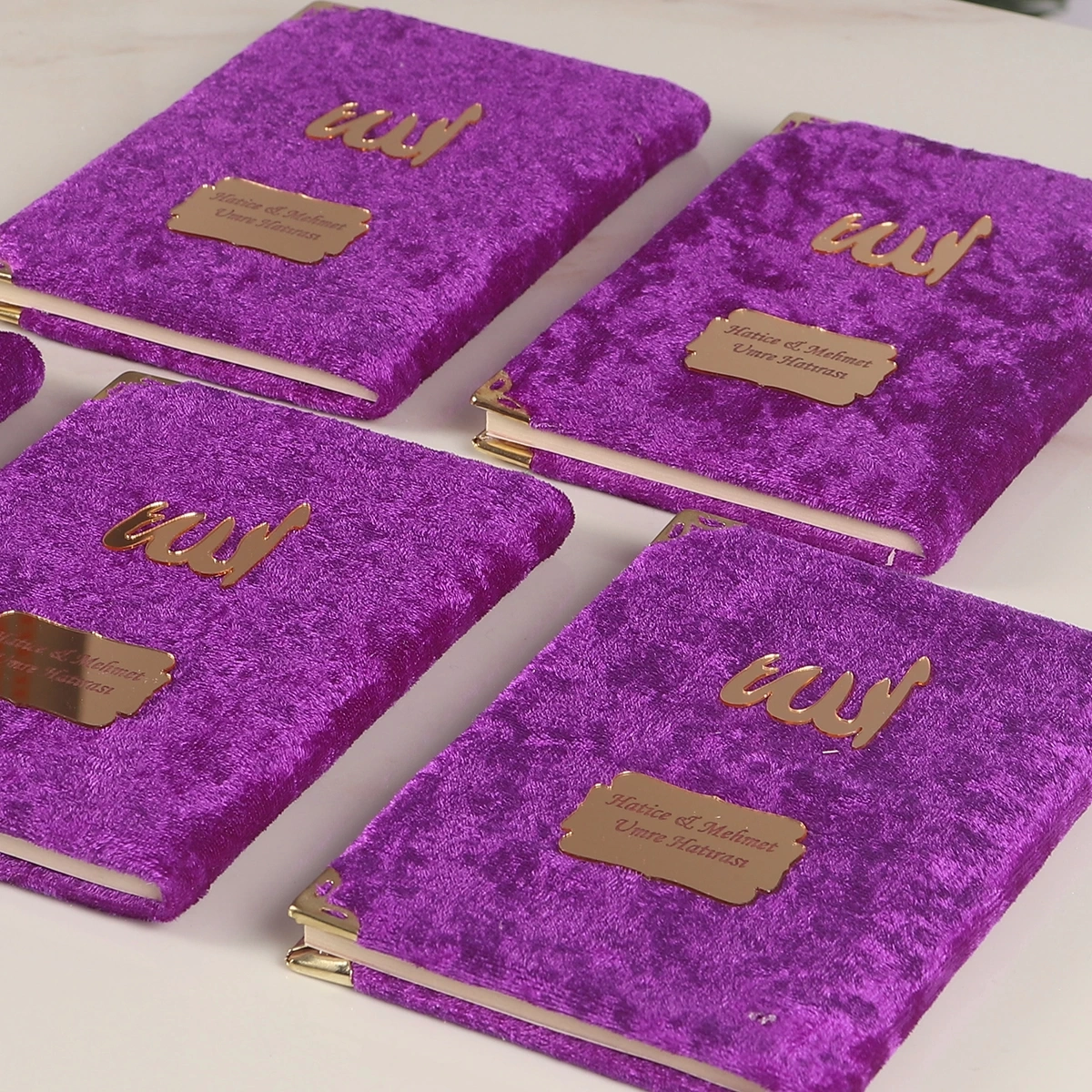 64 Sayfa Mor Kese ve İnci Tesbihli Kadife Yasin