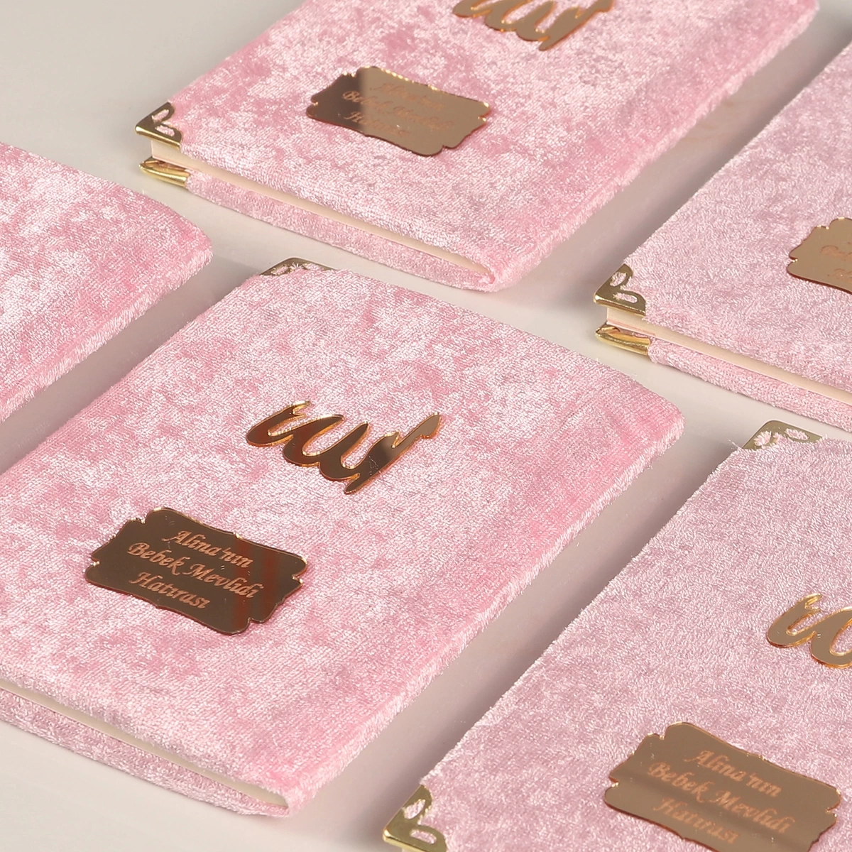 64 Sayfa Pembe Kese ve İnci Tesbihli Kadife Yasin