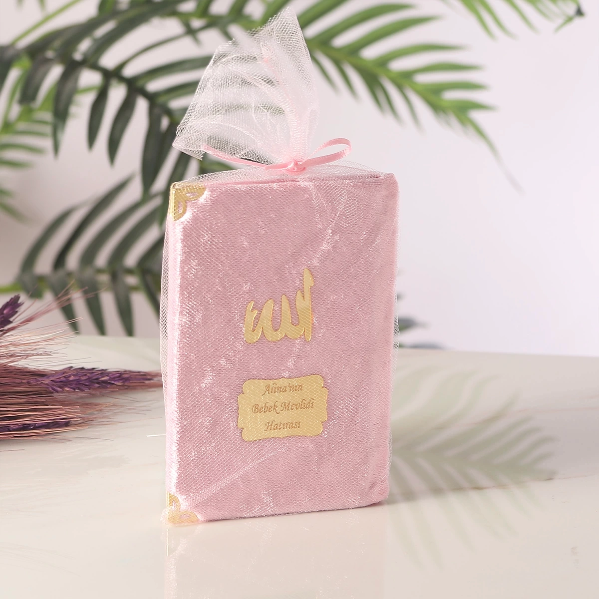 64 Sayfa Pembe Keseli Kadife Yasin