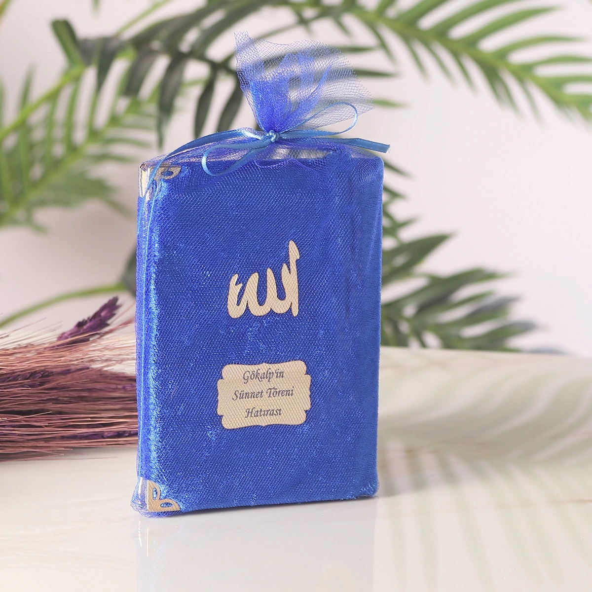 64 Sayfa Saks Mavisi Keseli Kadife Yasin