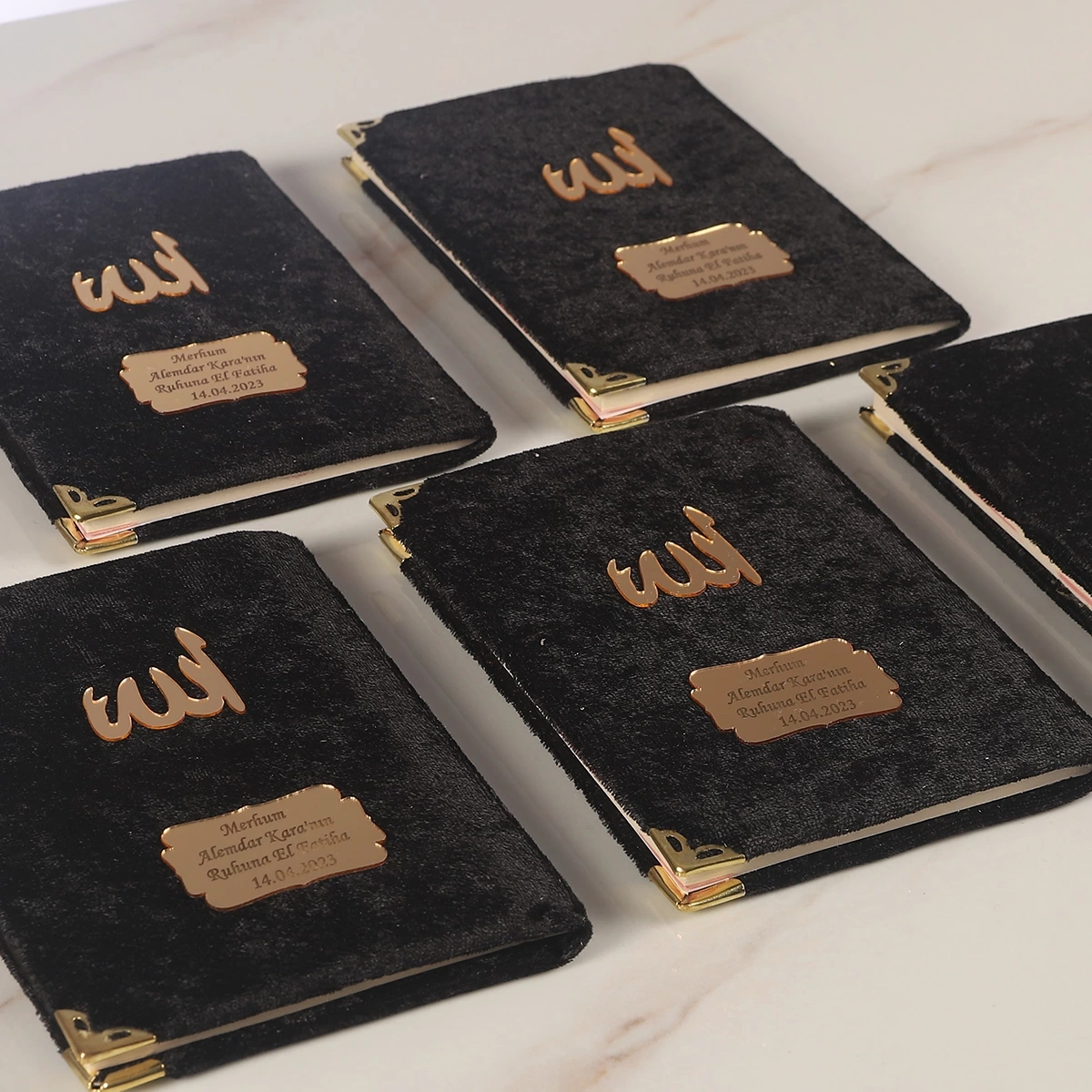 64 Sayfa Siyah Kese ve İnci Tesbihli Kadife Yasin