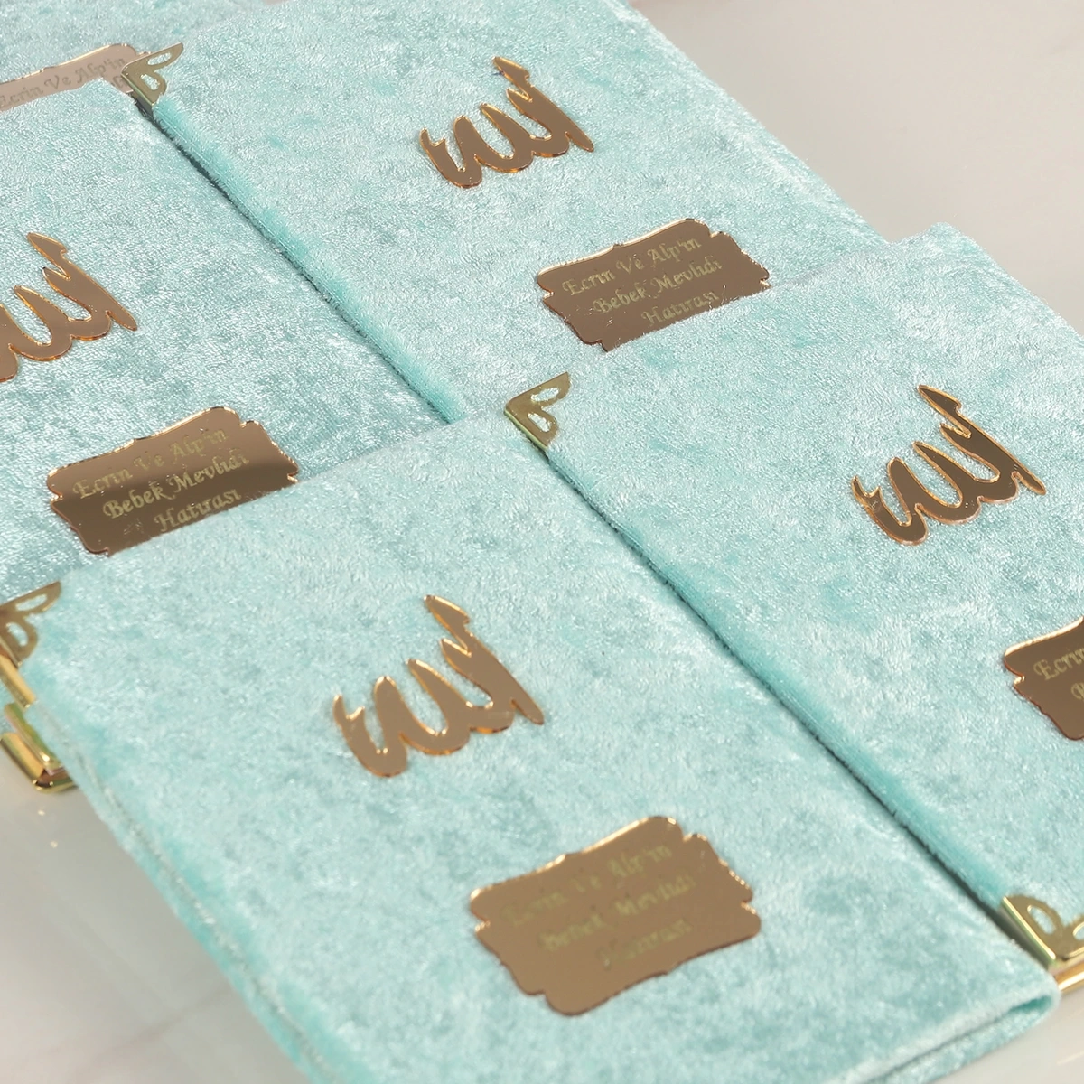 64 Sayfa Su Yeşili Keseli Kadife Yasin