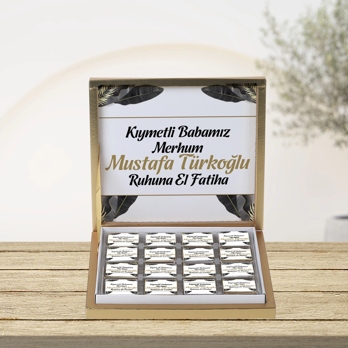 64 Sayfa Zerafet Siyah 48li Gold Kutu Çikolata