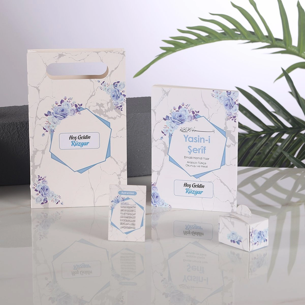 Altıgen Mavi Yasin + Çanta + Lokumluk + Magnet