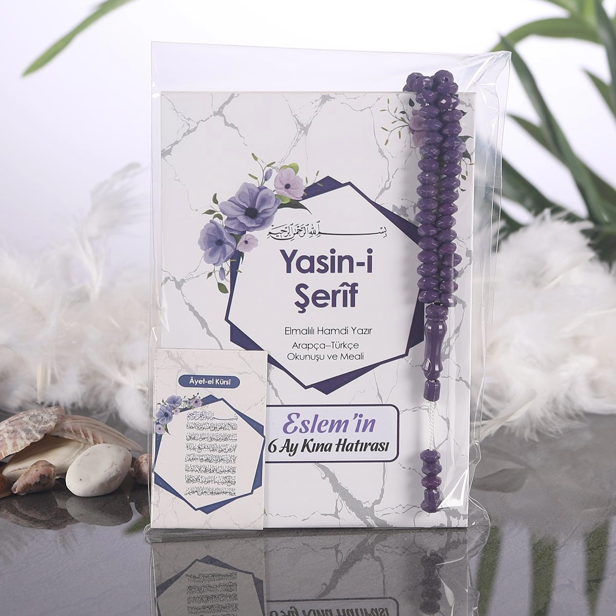 Altıgen Mor OPP + Yasin + Magnet + Tesbih