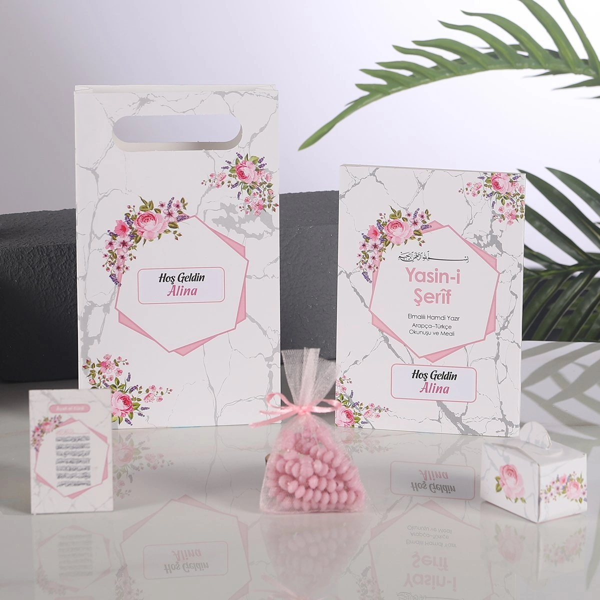 Altıgen Pembe 5 li Mevlid Seti