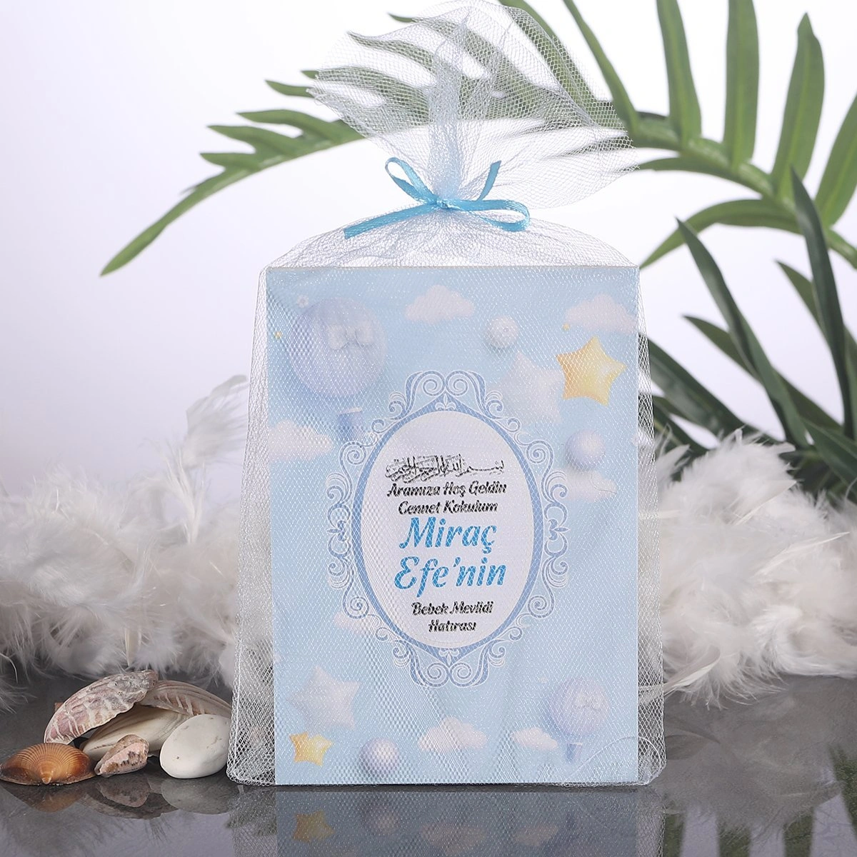 Balon Mavi Tül Kese + Yasin