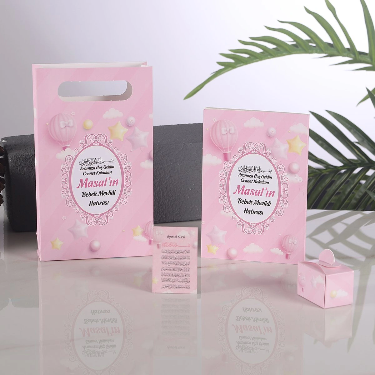 Balon Pembe Yasin + Çanta + Lokumluk + Magnet